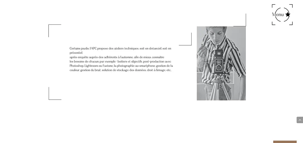 Mise en situation d’un atelier technique de photographie illustrant l’apprentissage et la maîtrise du matériel à l’Atelier Photo Clapiers