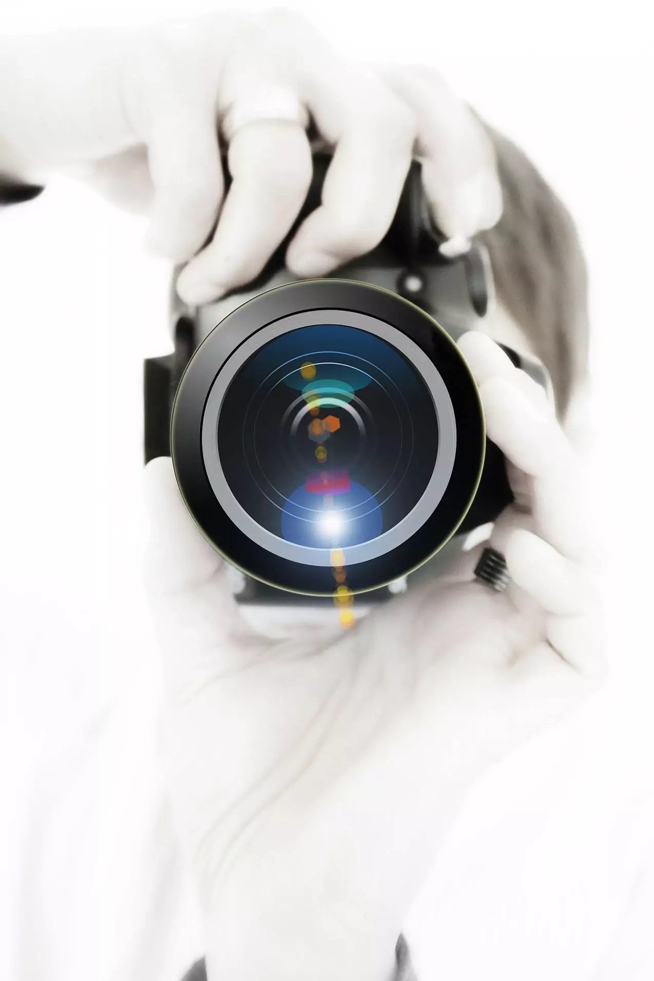 Objectif d’appareil photo illustrant la refonte du site web de l’Atelier Photo Clapiers