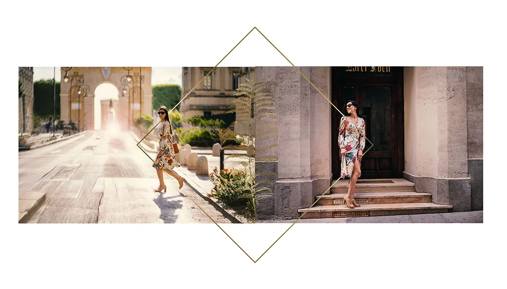 Visuel lookbook éditorial présentant une tenue dans l’univers de la marque Les 3 L