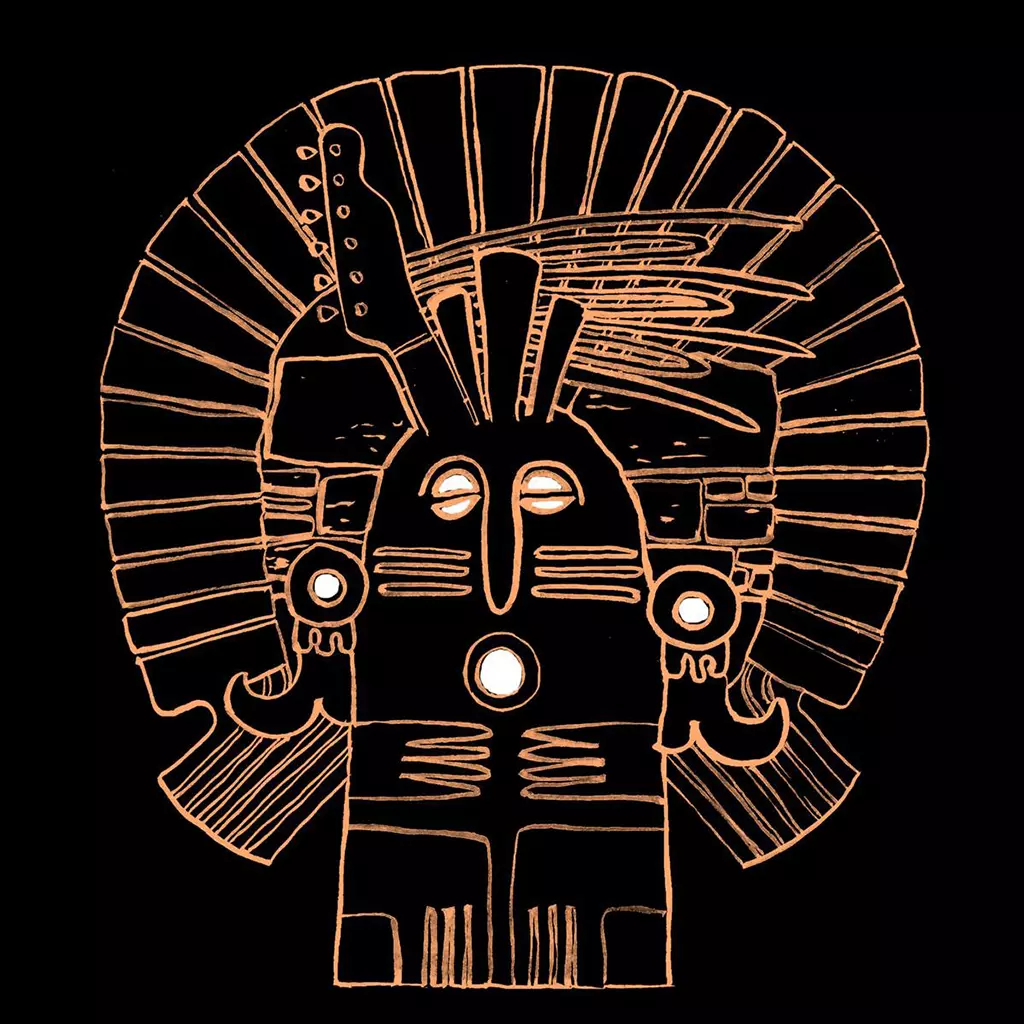 Illustration de l’identité visuelle de STON inspirée de l’art primitif, représentant un univers graphique fort et symbolique