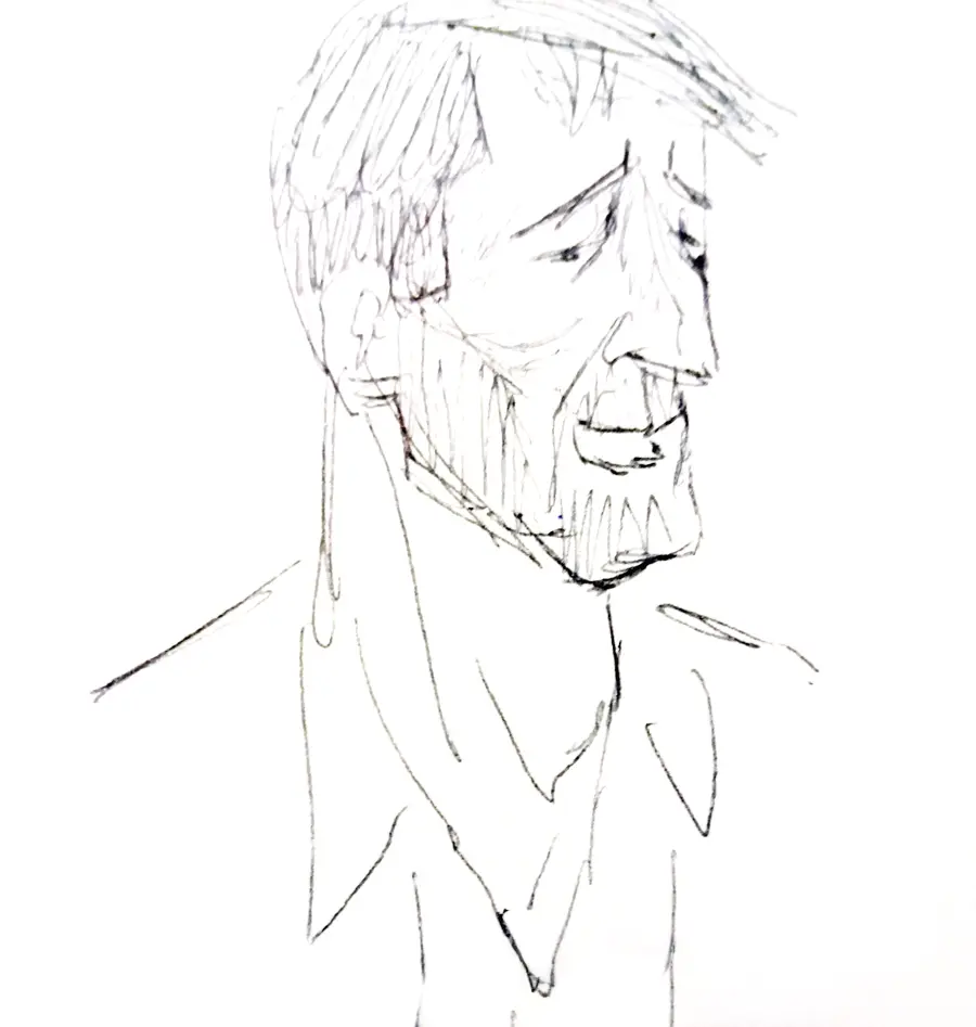 Illustration dessinée représentant un portrait dans un style graphique esquissé associé à l’univers artistique de STON