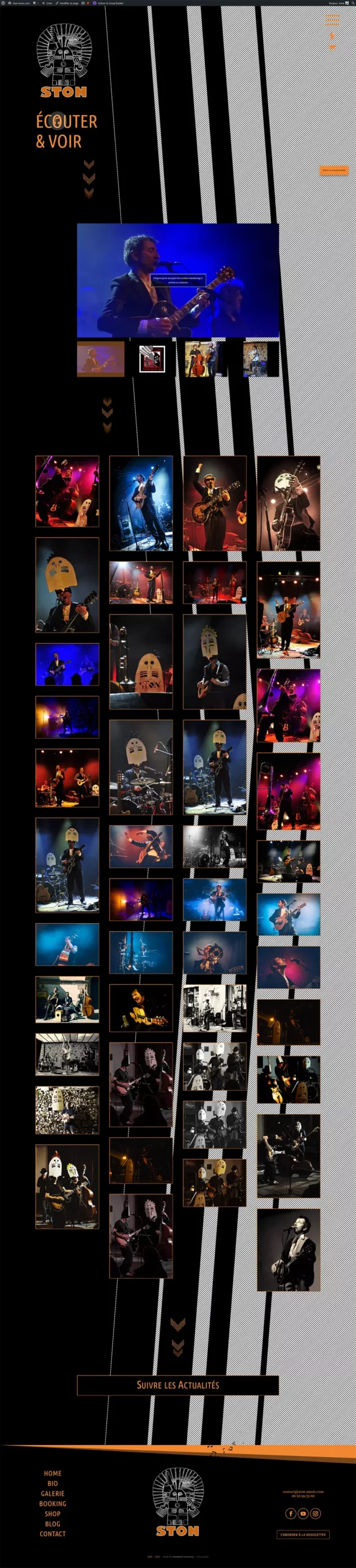 Galerie photo du site STON présentant des images de concerts et performances musicales en direct