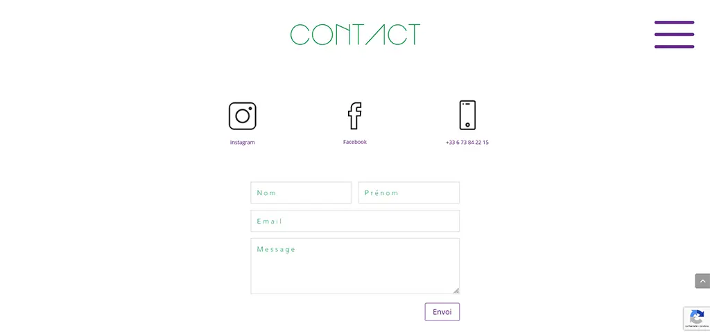 Formulaire de contact du site web Couleurs DELPH permettant de prendre contact via les réseaux sociaux, le téléphone ou un message en ligne