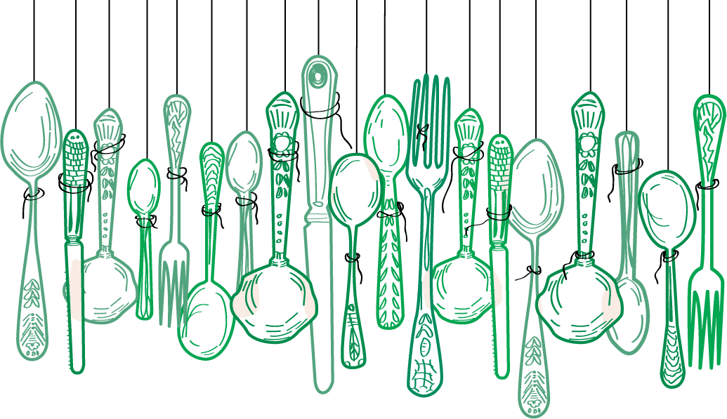 Illustration de couverts utilisée pour représenter l’univers Art du Goût de Couleurs DELPH
