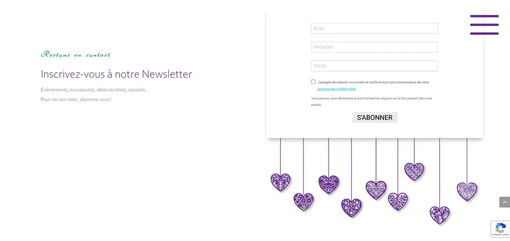 Formulaire d’inscription à la newsletter du site Couleurs DELPH permettant de suivre les événements, actualités et conseils proposés