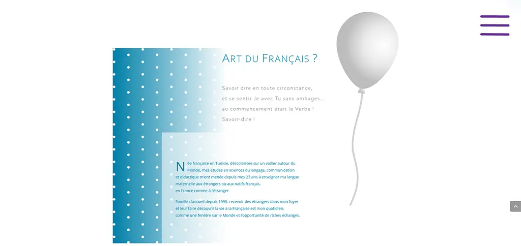 Présentation de l’univers Art du Français sur le site Couleurs DELPH avec les principes d’accompagnement linguistique proposés